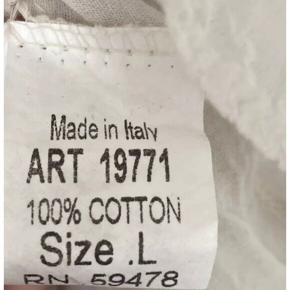 Valentina Naldi Off the Shoulder Dress NEW Sz L White Eyelet Lace Made in Italy - Picture 9 of 10